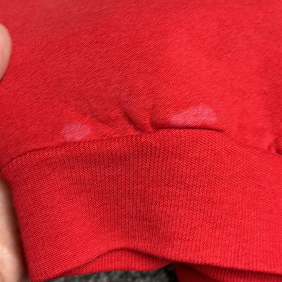 Vintage Fruit Of The Loom Red Blank Raglan Sleeve Crewneck Sweatshirt Medium - Picture 9 of 10